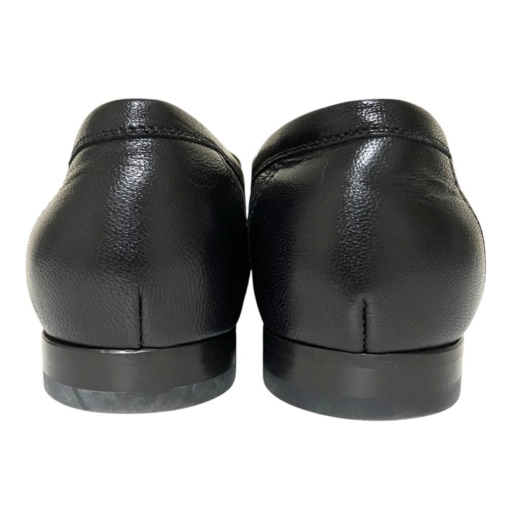 Hermes Paris H Logo Buckle Moccasins Leather Loafers Shoes Black — view 4