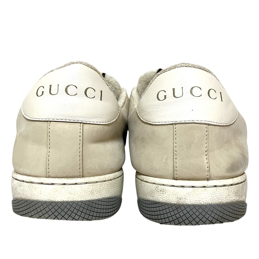Gucci Web Line Sherry Screener Low Cut Leather Sneakers 14 33 White Beige — view 6