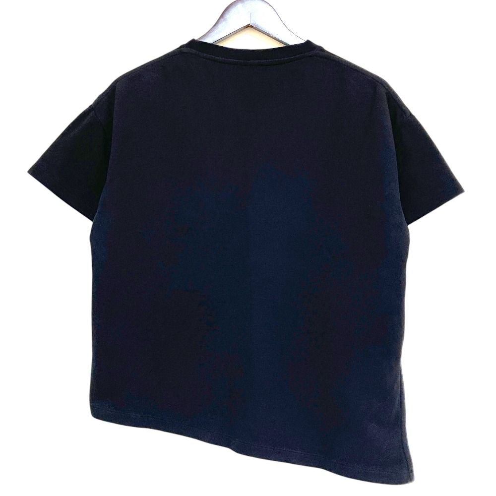 Loewe Anagram Embroidery Asymmetric Design Short Sleeve T-Shirt Black Spring XS — view 2