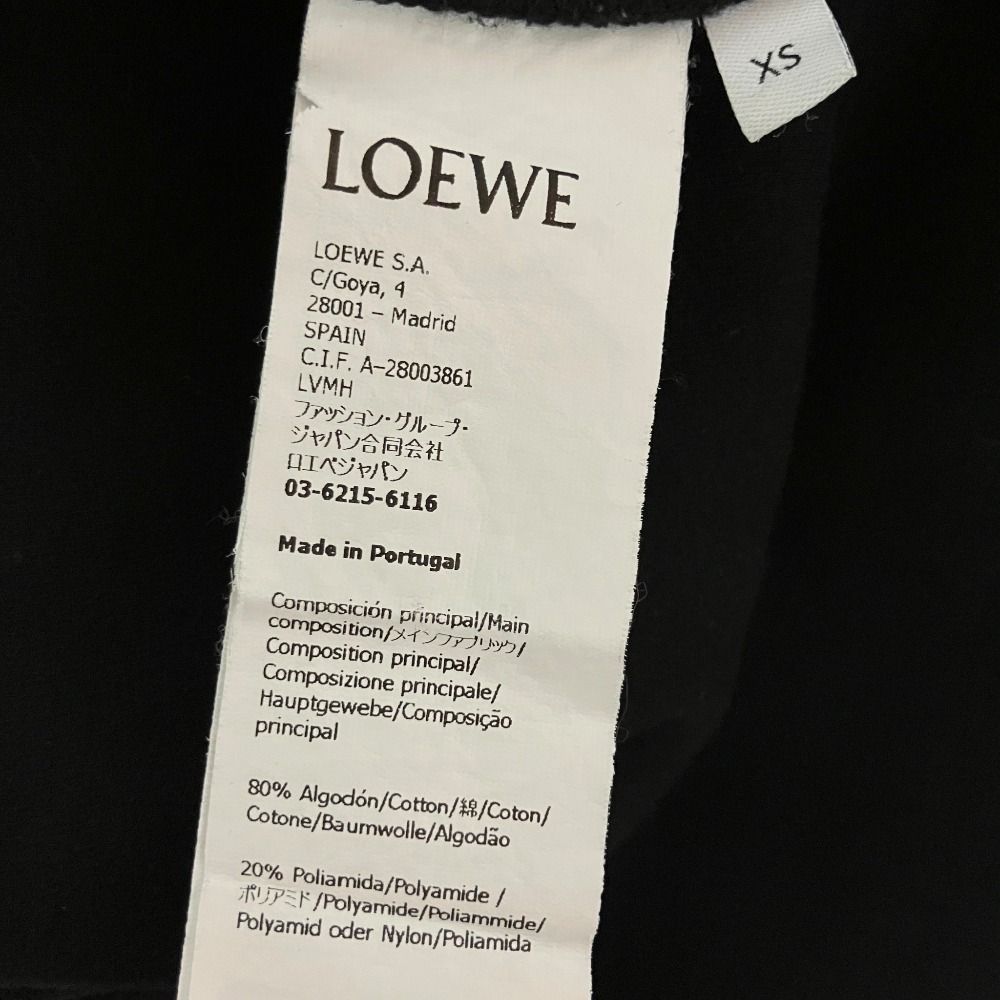 Loewe Anagram Embroidery Asymmetric Design Short Sleeve T-Shirt Black Spring XS — view 4