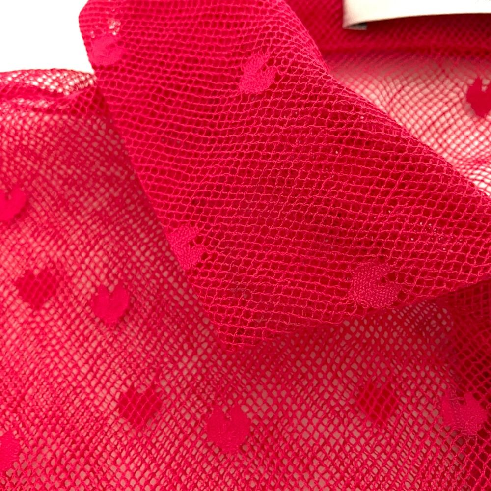 Dior Short Sleeve Sheer Heart Lace Blouse Shirt Pink Spring Summer — view 5