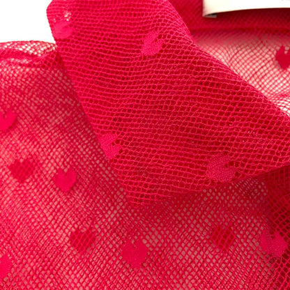 Dior Short Sleeve Sheer Heart Lace Blouse Shirt Pink Spring Summer — view 5