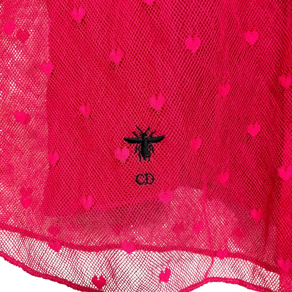 Dior Short Sleeve Sheer Heart Lace Blouse Shirt Pink Spring Summer — view 4