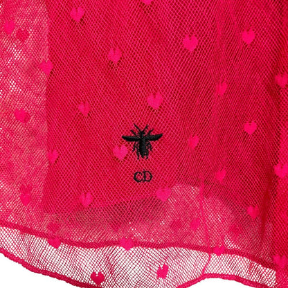 Dior Short Sleeve Sheer Heart Lace Blouse Shirt Pink Spring Summer — view 4