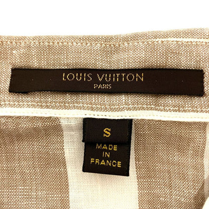 Louis Vuitton Linen Striped Long Sleeve Button Down Shirt Beige Off White S — view 6