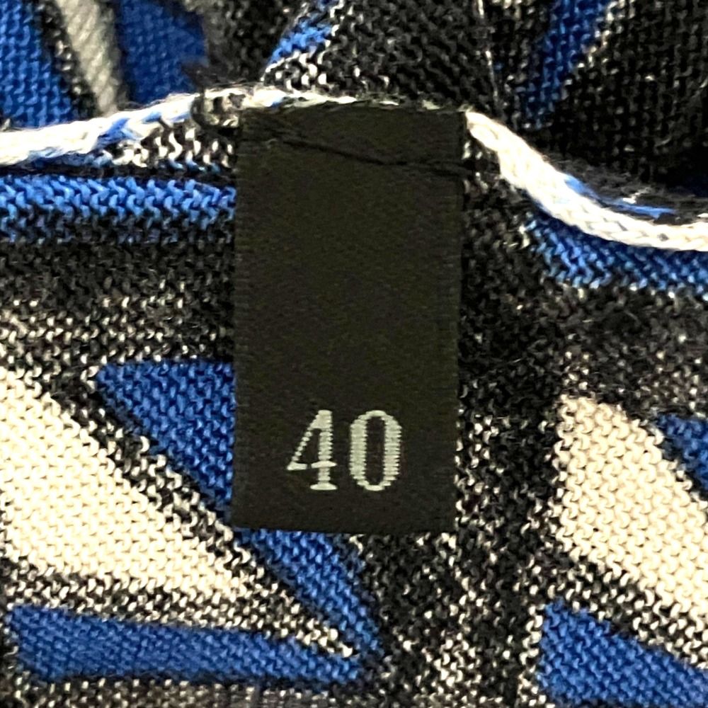Prada Geometric Knit Cardigan Black Blue White — view 4
