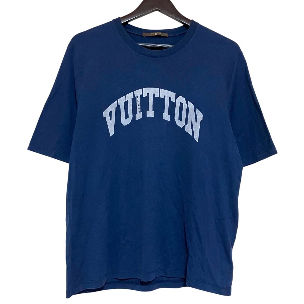 Louis Vuitton Logo Print Short Sleeve T-Shirt Navy Spring Summer L