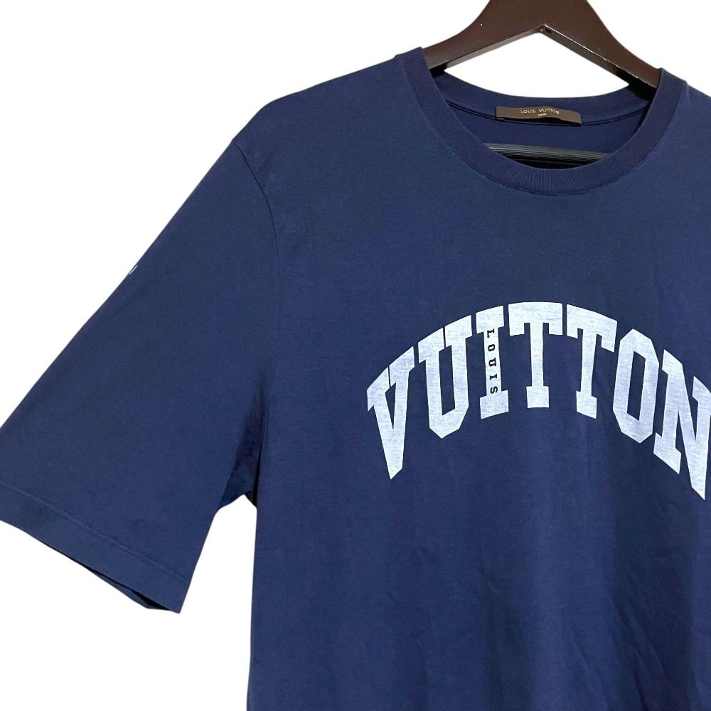 Louis Vuitton Logo Print Short Sleeve T-Shirt Navy Spring Summer L — view 3