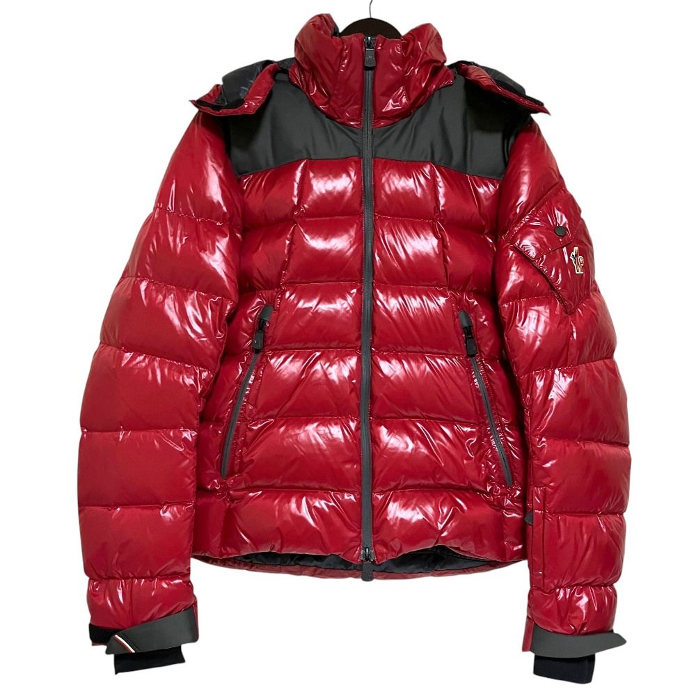 Moncler Grenoble Sancy Zip Up Nylon Hooded Down Jacket Bordeaux Black Autumn 2