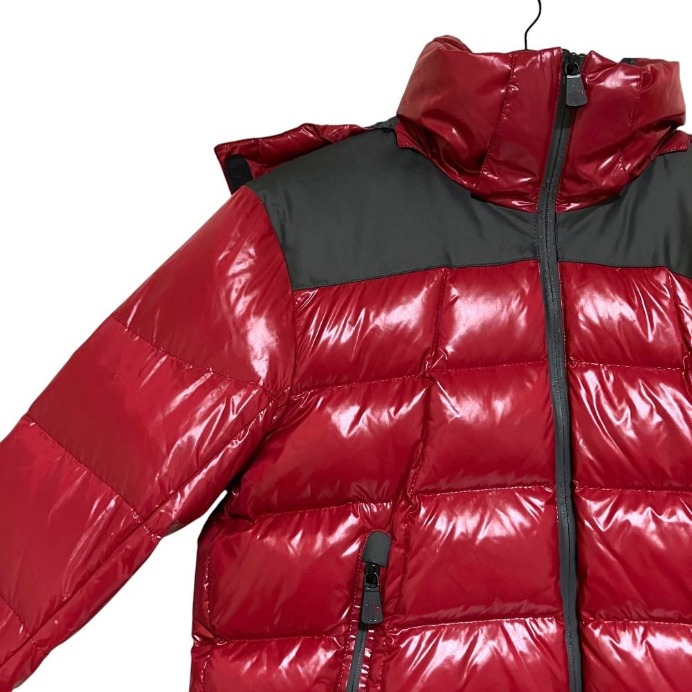 Moncler Grenoble Sancy Zip Up Nylon Hooded Down Jacket Bordeaux Black Autumn 2 — view 3