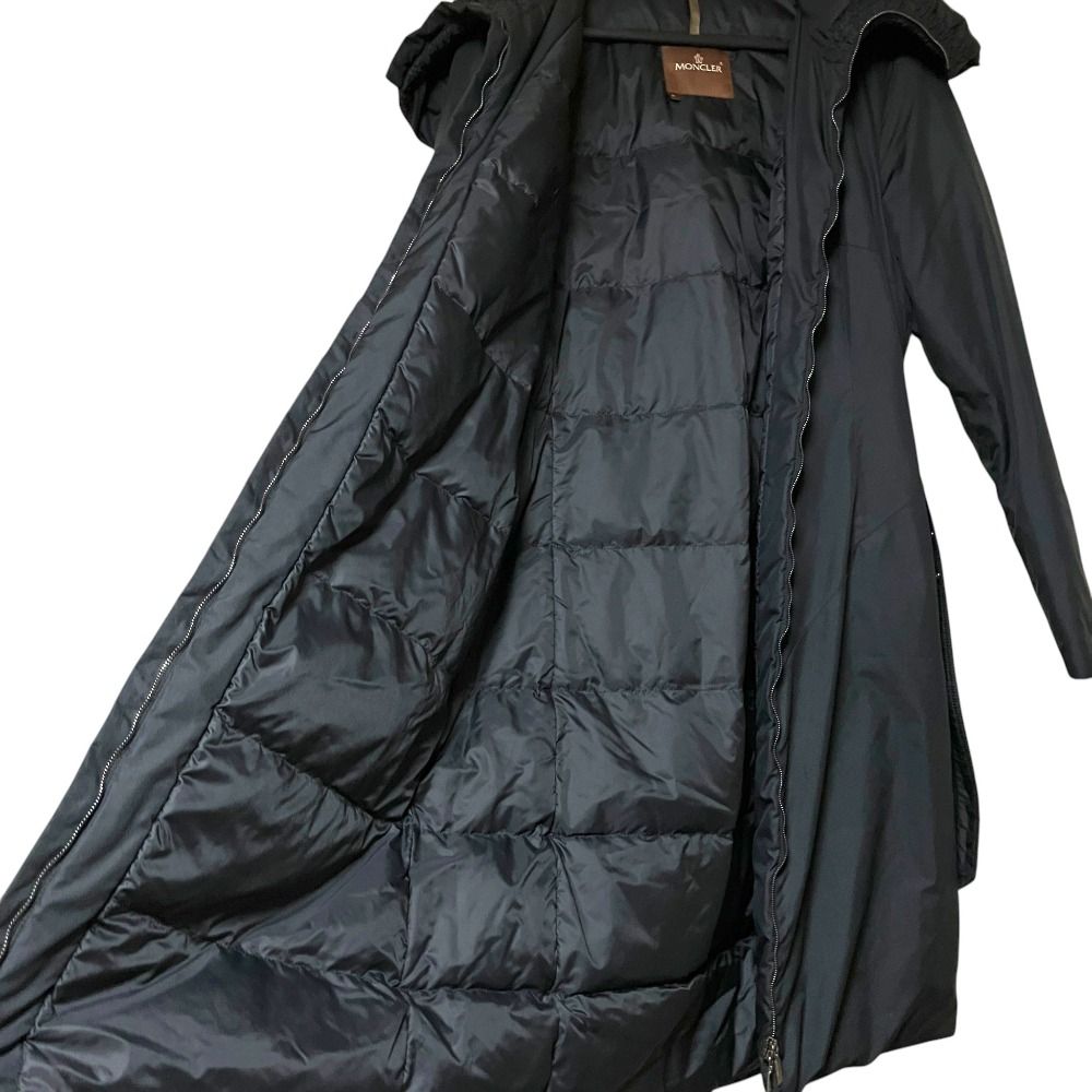 Moncler Belted Down Coat Black Autumn Winter 2 — view 4