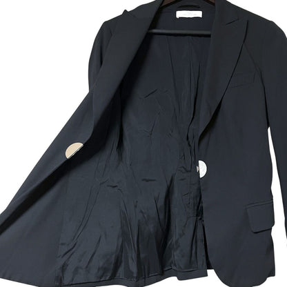 Versace Collection Front Medusa Peak Lapel Stretch Tailored Jacket Black 46 — view 4