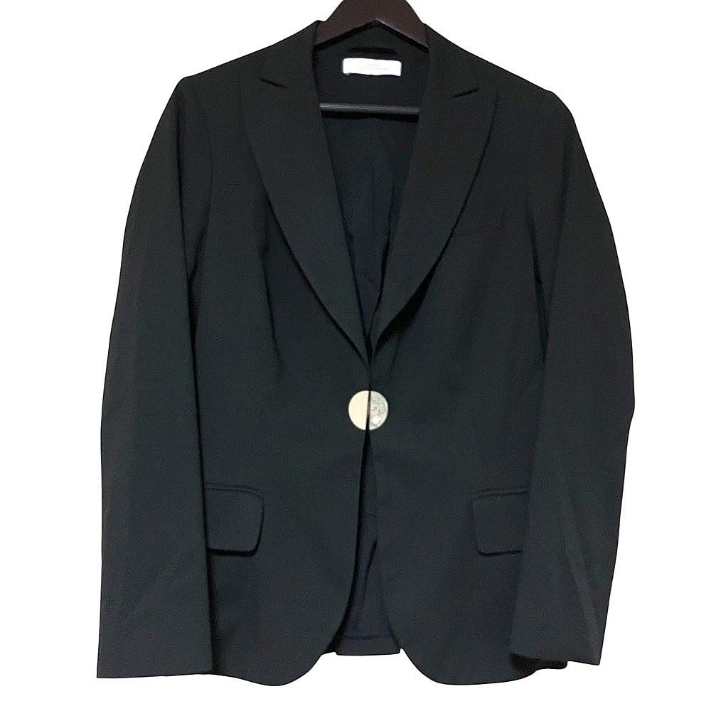Versace Collection Front Medusa Peak Lapel Stretch Tailored Jacket Black 46