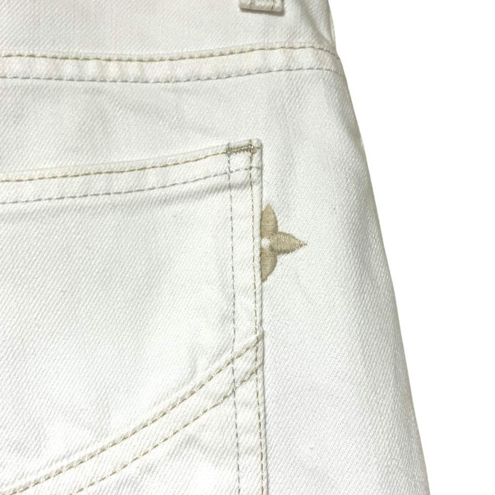 Louis Vuitton Pocket Monogram Embroidery Denim Pants White — view 6