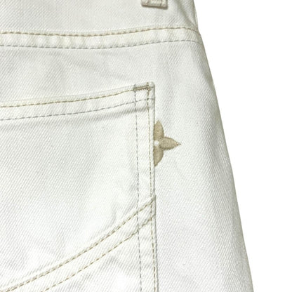Louis Vuitton Pocket Monogram Embroidery Denim Pants White — view 6