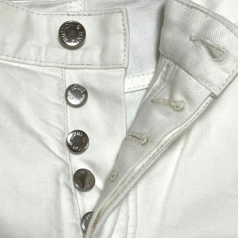 Louis Vuitton Pocket Monogram Embroidery Denim Pants White — view 5
