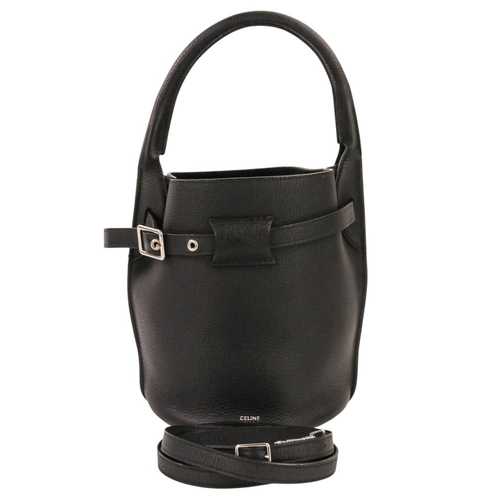 Celine Leather Big Bucket Nano Shoulder Bag Black