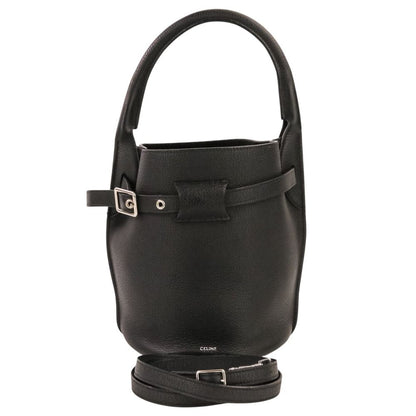 Celine Leather Big Bucket Nano Shoulder Bag Black