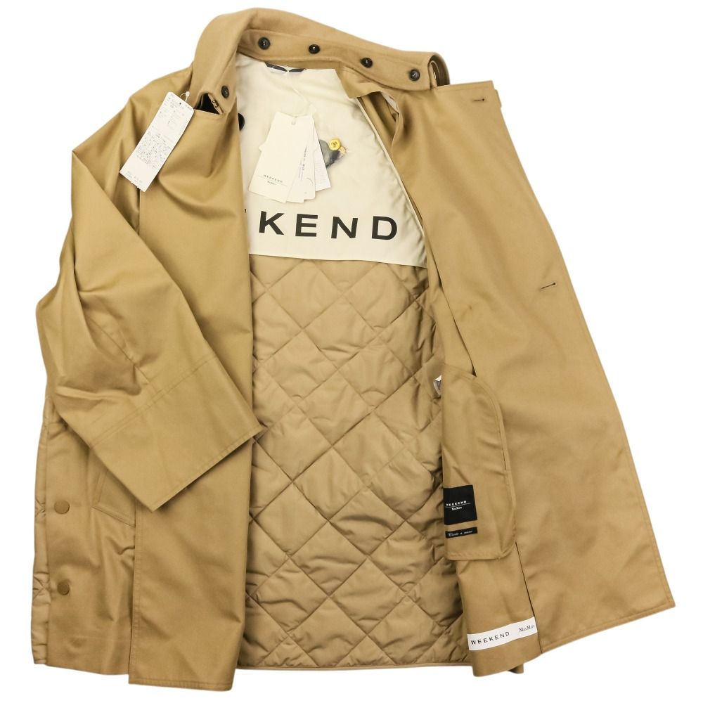 Max Mara Weekend Wkdmanna Quilted Trench Coat Beige Spring Summer Fall Winter 38 — view 7