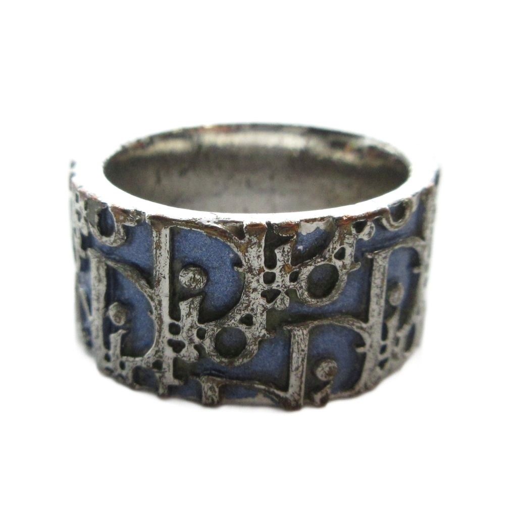 Dior Ring Logo Trotter Pattern Blue Silver — view 3