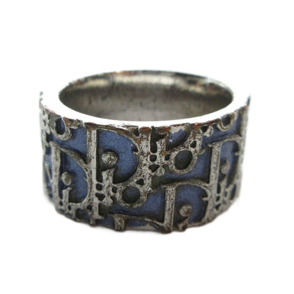 Dior Ring Logo Trotter Pattern Blue Silver — view 3