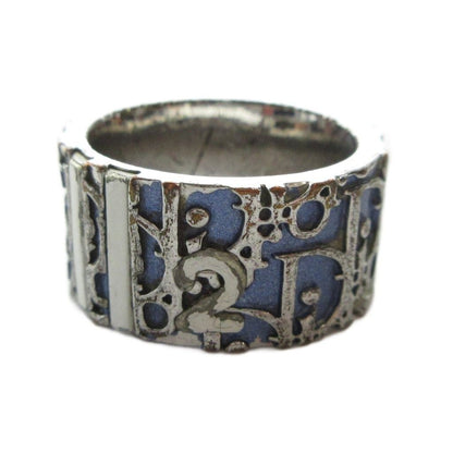 Dior Ring Logo Trotter Pattern Blue Silver — view 2