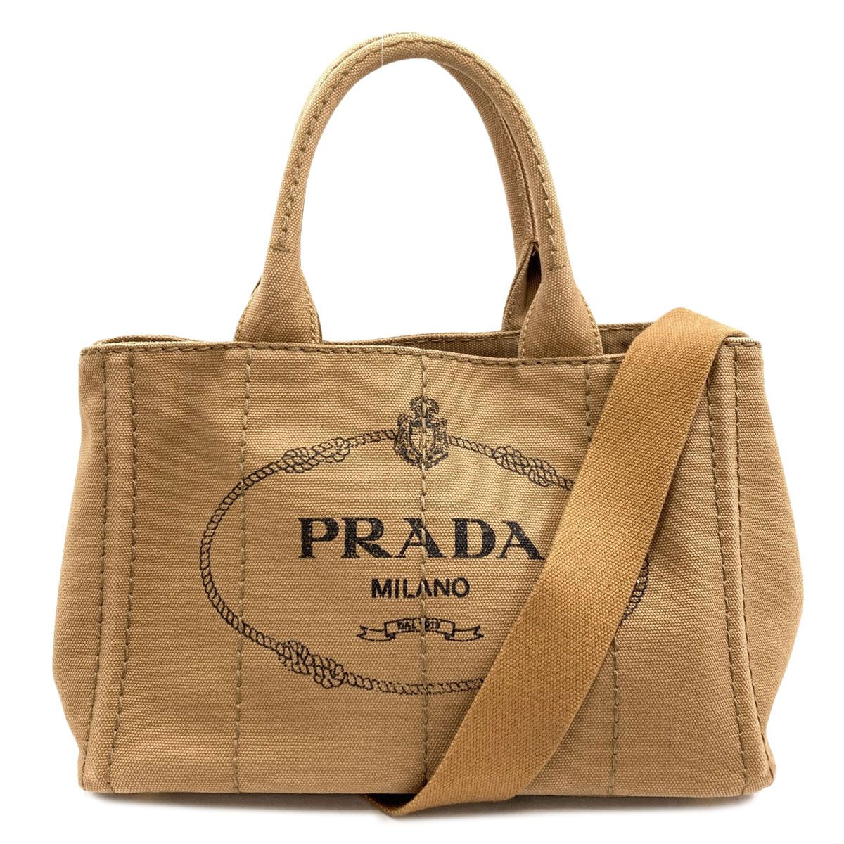 Prada Canapa Mini 2-Way Handbag Canvas