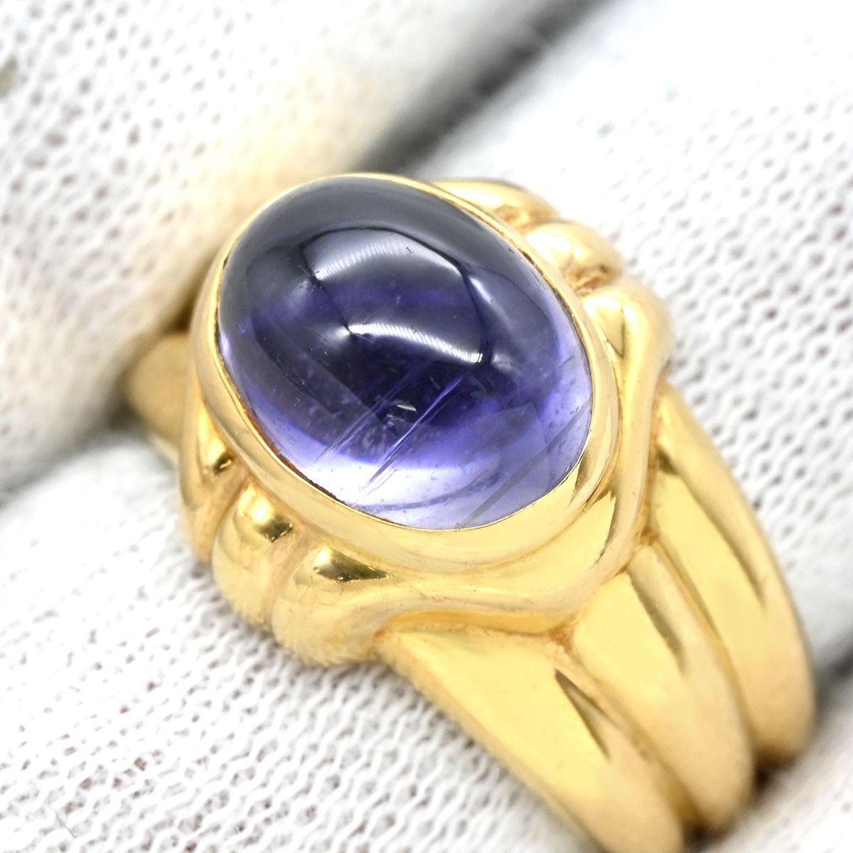 Bvlgari Ring Iolite Purple Yellow Gold Blue 18k — view 3