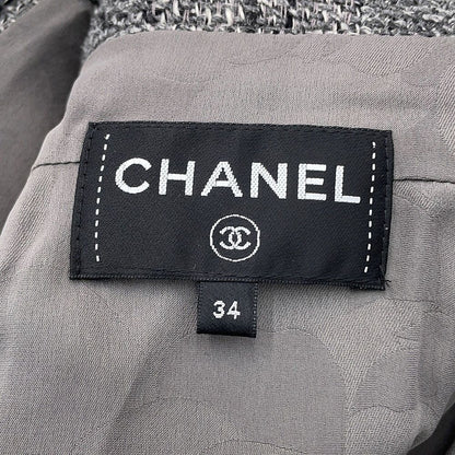 Chanel Jacket Coco Buttons Collarless Frills Tweed Outer — view 5