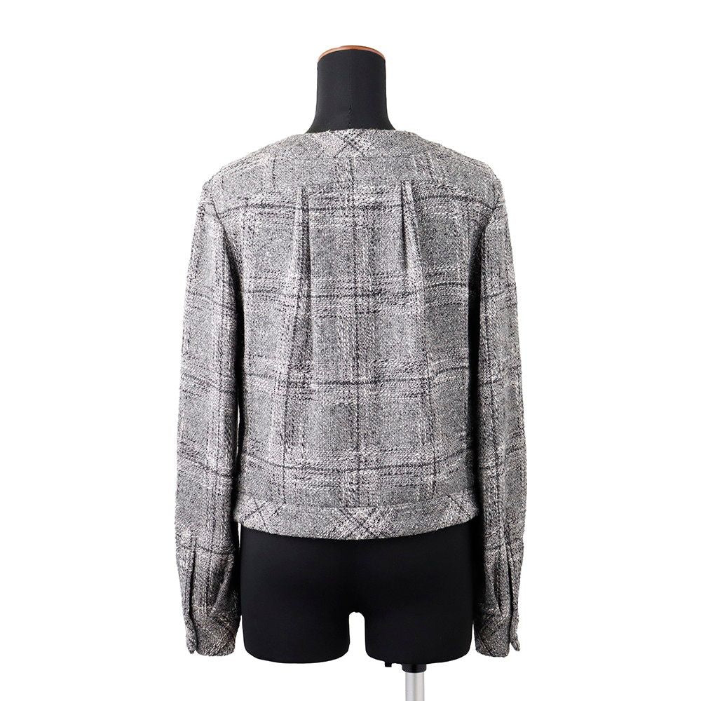 Chanel Jacket Coco Buttons Collarless Frills Tweed Outer — view 2