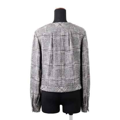 Chanel Jacket Coco Buttons Collarless Frills Tweed Outer — view 2