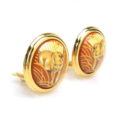 Hermes Earrings Cloisonne Gold — view 2