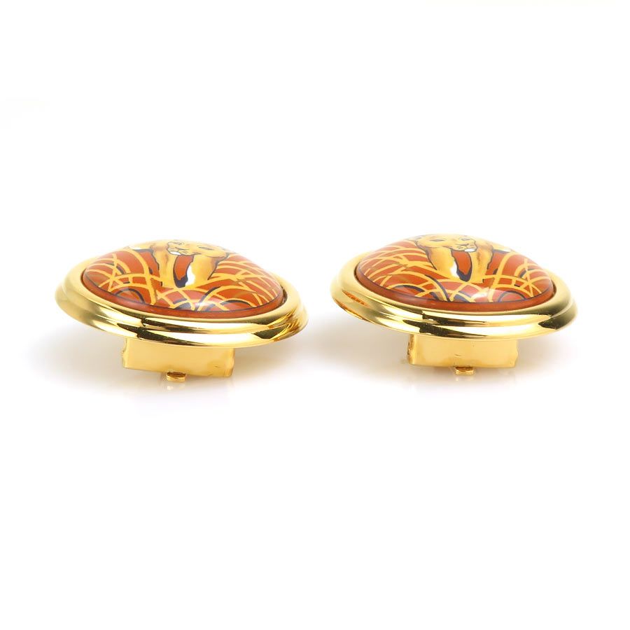 Hermes Earrings Cloisonne Gold — view 7