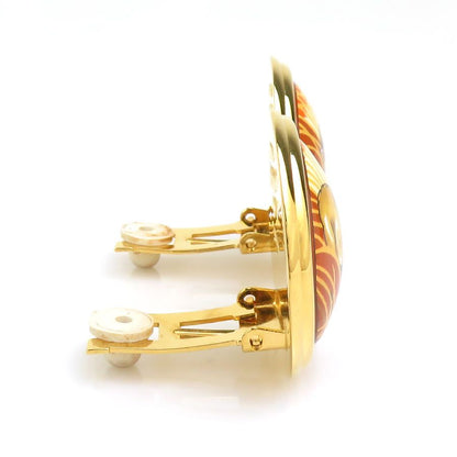 Hermes Earrings Cloisonne Gold — view 3