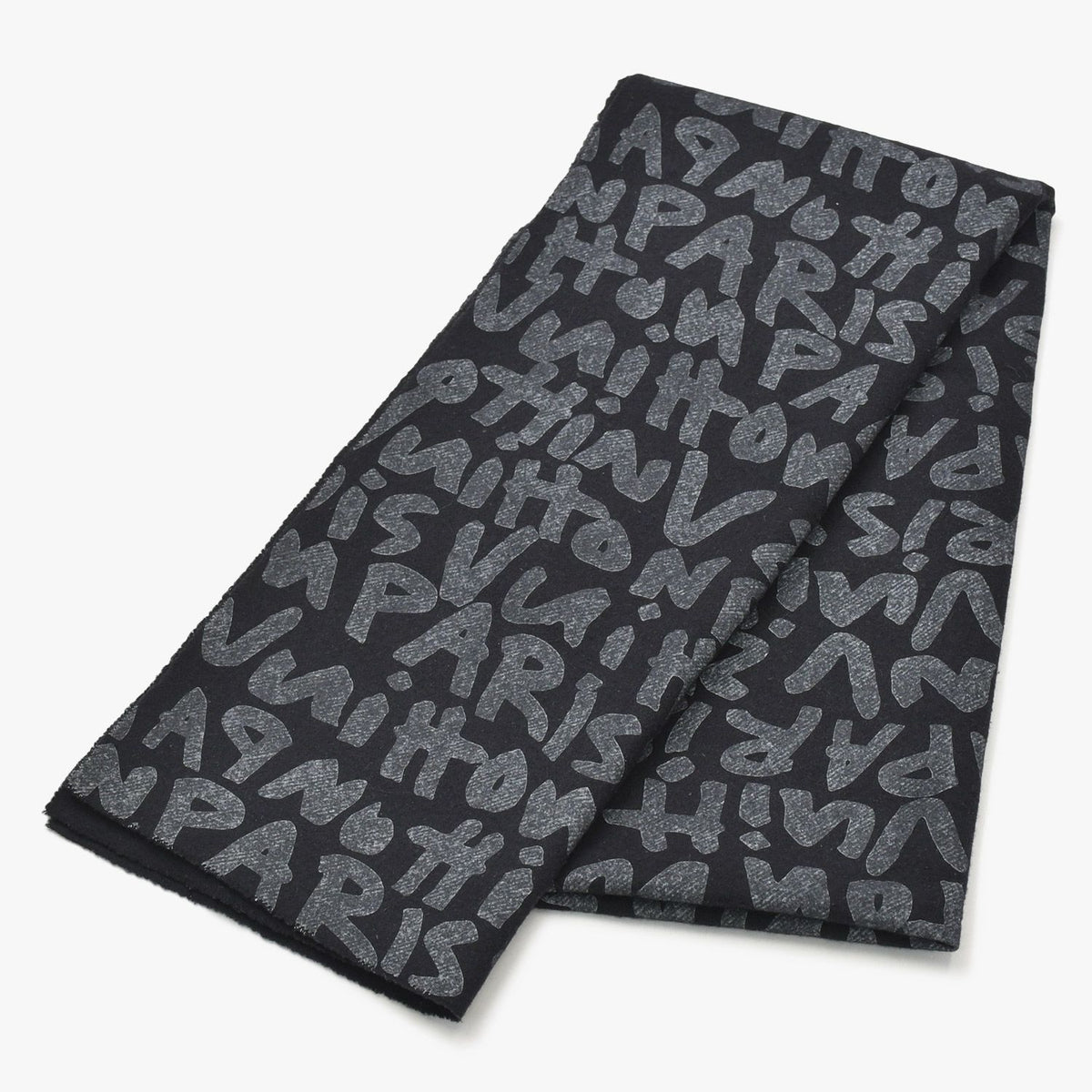 Louis Vuitton Scarf Echarpe Felted Graffiti Black Gray