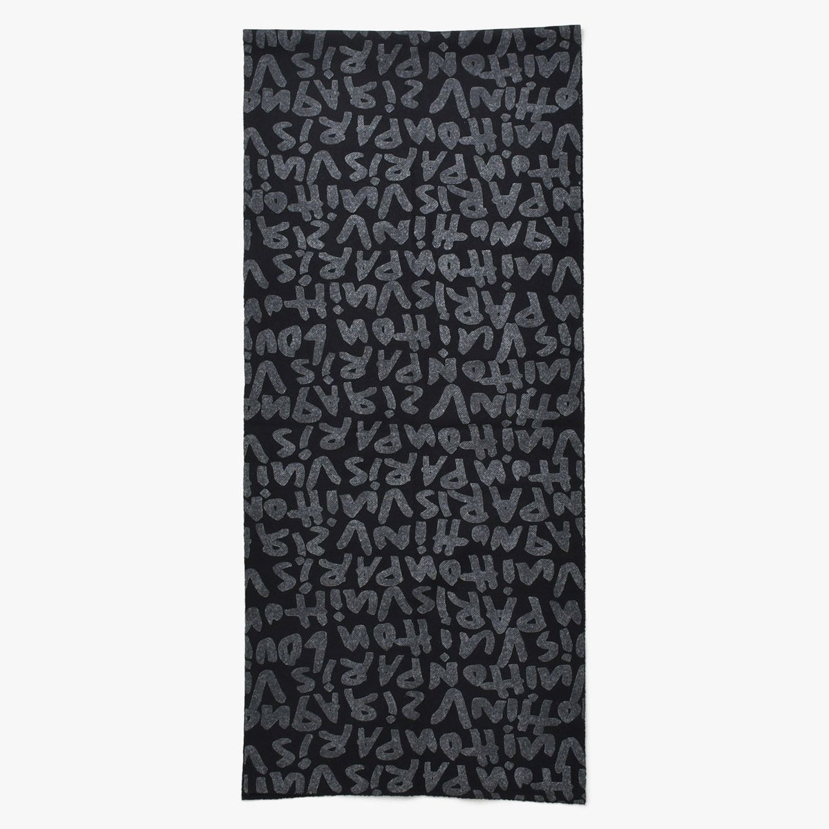 Louis Vuitton Scarf Echarpe Felted Graffiti Black Gray — view 3