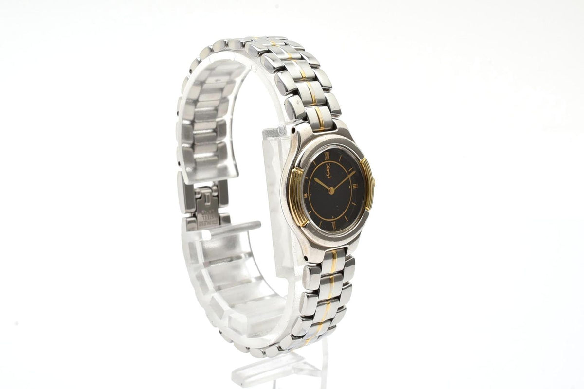 Saint Laurent Yves Quartz Duo Black Dial Roman Numerals Watch — view 5