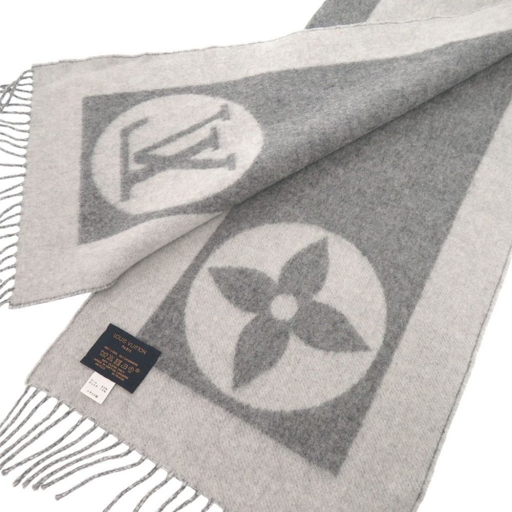 Louis Vuitton Echarpe Cardiff Wool Cashmere Gray Scarf — view 3