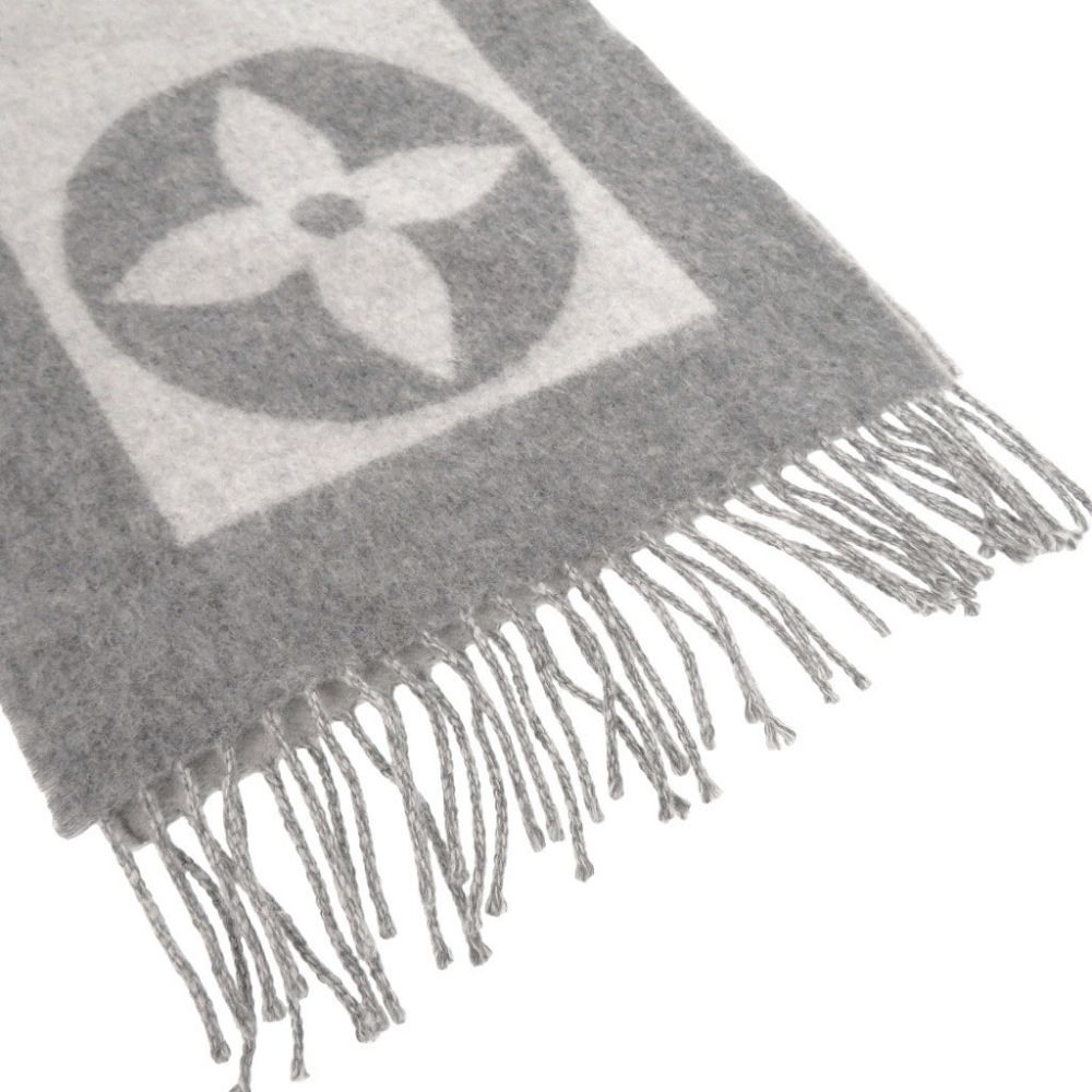 Louis Vuitton Echarpe Cardiff Wool Cashmere Gray Scarf — view 5