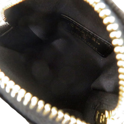Chanel CC Logo Quilted Mini Fringe Chain Shoulder Caviar Leather Black Bag — view 4