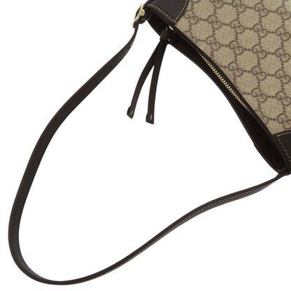 Gucci GG Emblem Shoulder Bag Canvas Leather Beige — view 4