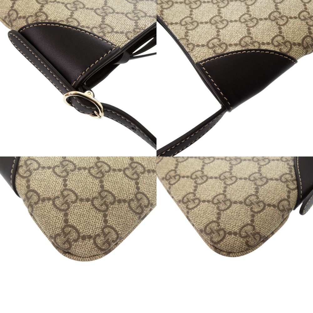 Gucci GG Emblem Shoulder Bag Canvas Leather Beige — view 6