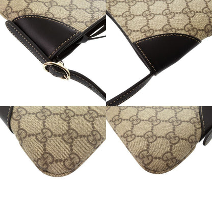 Gucci GG Emblem Shoulder Bag Canvas Leather Beige — view 6
