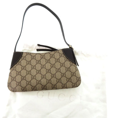 Gucci GG Emblem Shoulder Bag Canvas Leather Beige — view 2