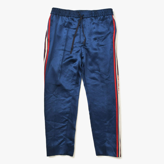 Gucci Pants Track Jogging Acetate Navy White Red 48