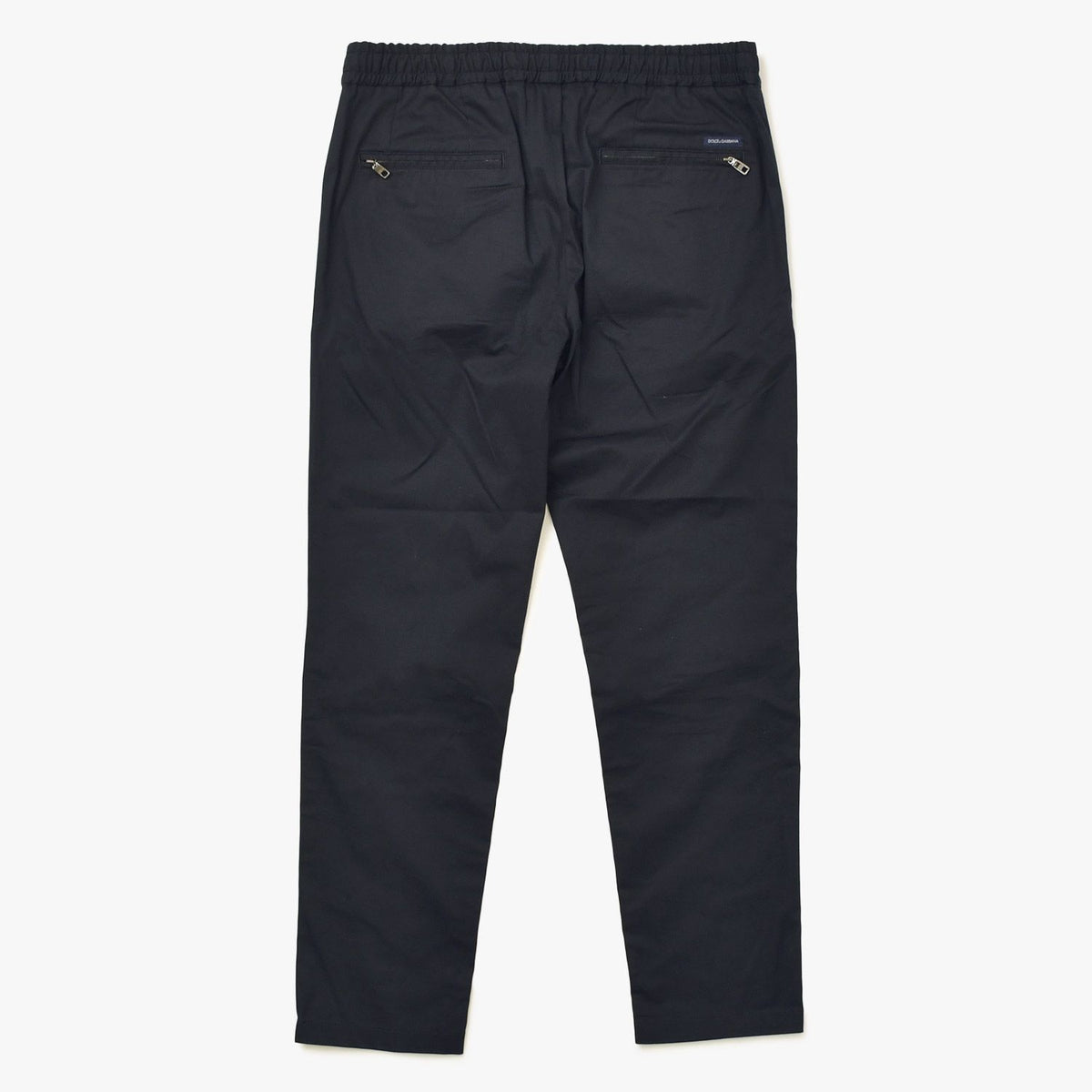 Dolce & Gabbana Drawstring Easy Pants with Zip Pocket Black Metal 48 — view 2