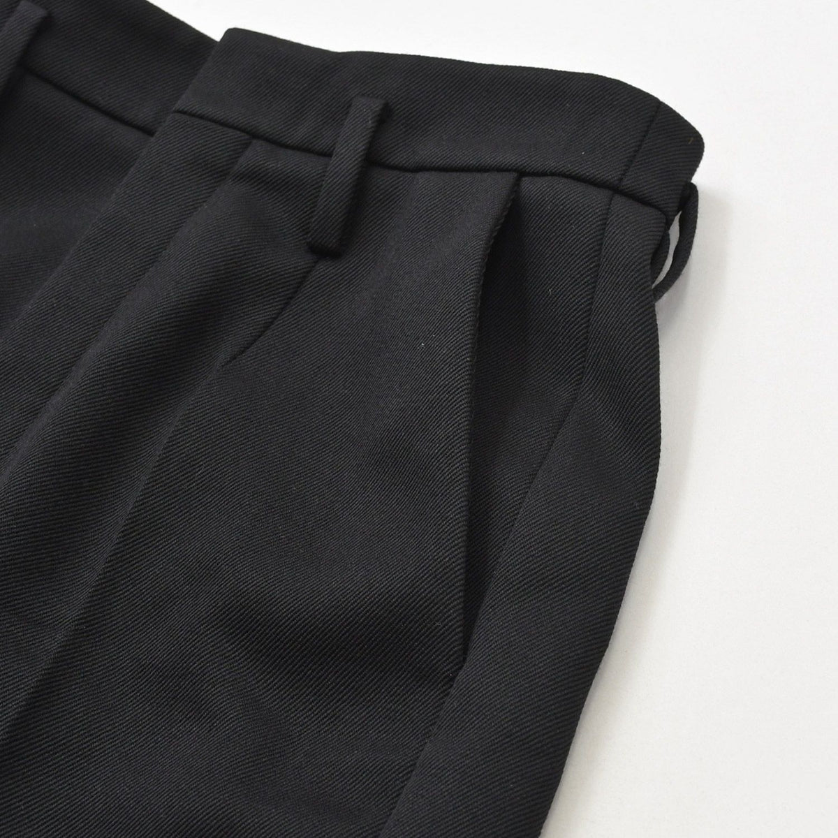 Saint Laurent High Waist Wool Gabardine Trousers Black Tailored Pants — view 5