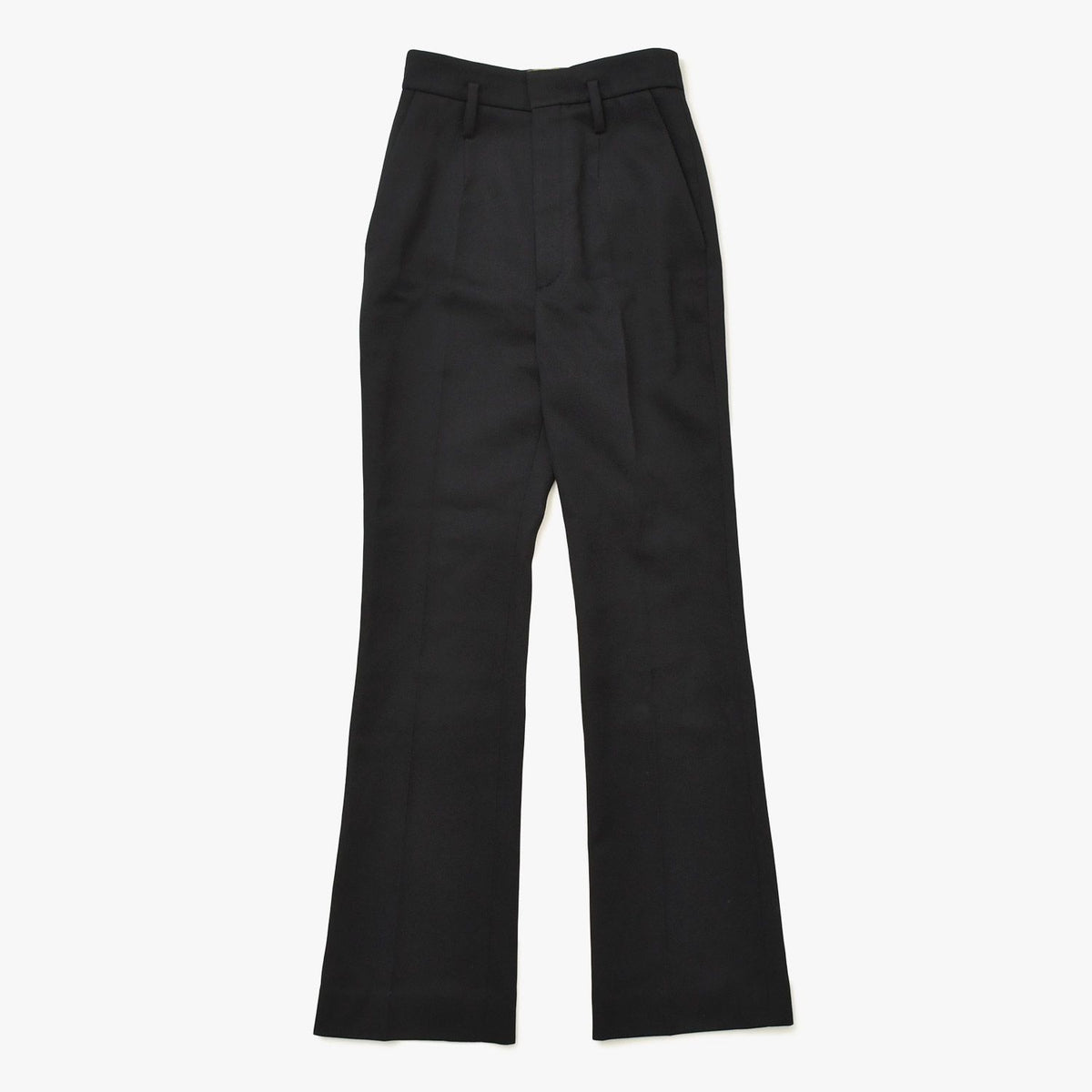 Saint Laurent High Waist Wool Gabardine Trousers Black Tailored Pants