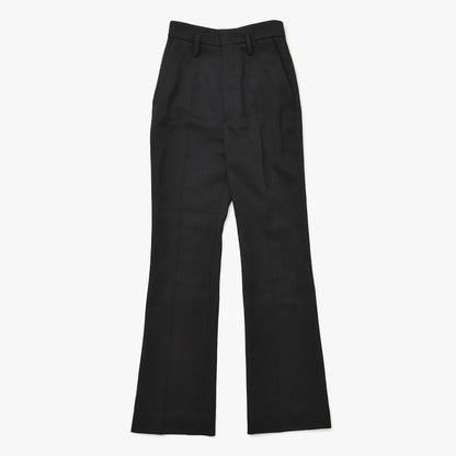 Saint Laurent High Waist Wool Gabardine Trousers Black Tailored Pants