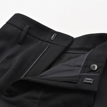 Saint Laurent High Waist Wool Gabardine Trousers Black Tailored Pants — view 4